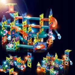 Magnetklotsid - 75-osaline pallirada valguselementidega  Soodukas.Com