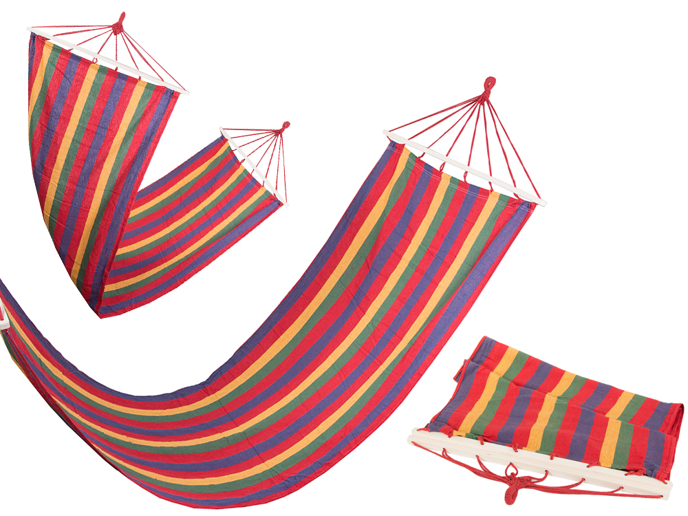 Hamak ogrodowy wzmocniony w paski kolorowy drewno bujak huśtawka 200 x 80 – Soodukas.Com Hamak ogrodowy wzmocniony w paski kolorowy drewno bujak huśtawka 200 x 80 - Image 8