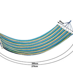 Hamak ogrodowy wzmocniony w paski kolorowy drewno bujak huśtawka 200 x 80 Soodukas.Com