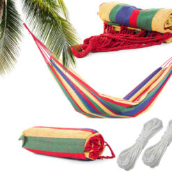 Hamak ogrodowy dwuosobowy xxl turystyczny w paski pokrowiec 200 x 150 duży – Soodukas.Com Hamak ogrodowy dwuosobowy xxl turystyczny w paski pokrowiec 200 x 150 duży Soodukas.Com