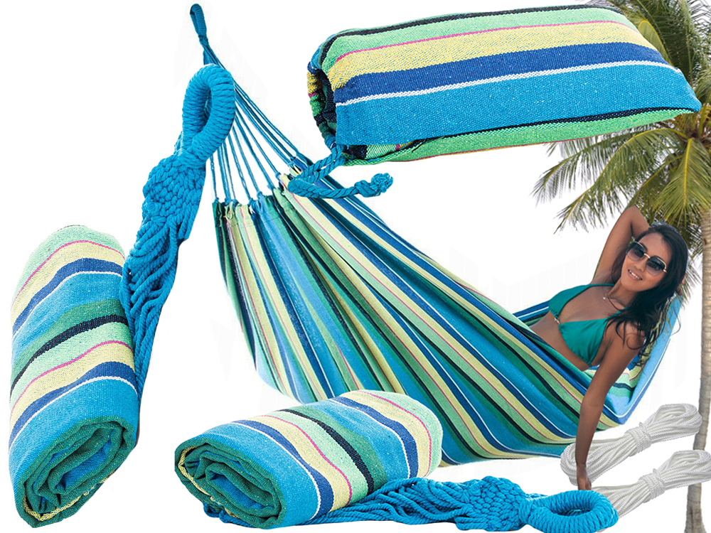 Hamak ogrodowy dwuosobowy xxl turystyczny w paski pokrowiec 200 x 150 duży – Soodukas.Com Hamak ogrodowy dwuosobowy xxl turystyczny w paski pokrowiec 200 x 150 duży - Image 14