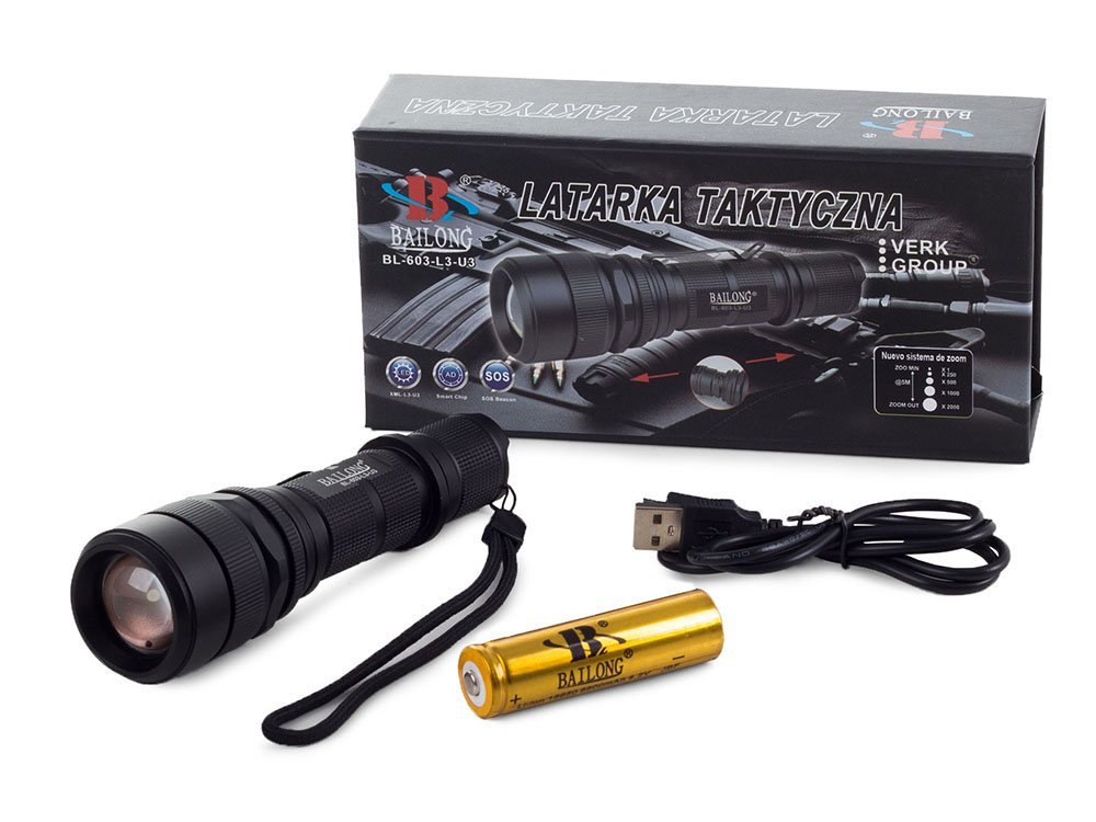 Latarka taktyczna bailong usb led cree xm-l3-u3 – Soodukas.Com Latarka taktyczna bailong usb led cree xm-l3-u3 - Image 4