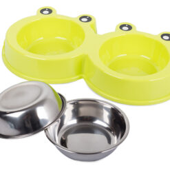 Miska podwójna dla psa kota metalowa 0,3l x 2 Soodukas.Com