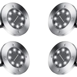 Lampki solarne gruntowe lampa ogrodowa 8 led 4 szt Soodukas.Com