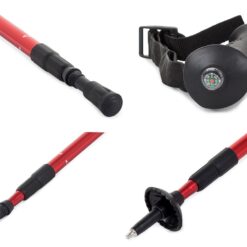 Teleskopowe kijki kije nordic walking kolor czerwony Soodukas.Com