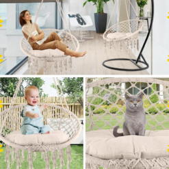 Huśtawka ogrodowa bocianie gniazdo fotel wiszący krzesło boho 80cm Soodukas.Com