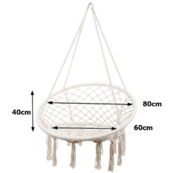 Huśtawka ogrodowa bocianie gniazdo fotel wiszący krzesło boho 80cm Soodukas.Com