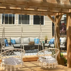 Huśtawka ogrodowa bocianie gniazdo fotel wiszący krzesło boho 80cm Soodukas.Com