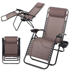 Leżk składany ogrodowy fotel plażowy zero gravity 2w1 krzesło turysytyczne