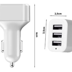 Auto USB laadija kolme pesaga Soodukas.Com