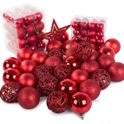 Punased jõulukuulid ja täht Soodukas.Com