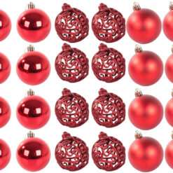 Punased jõulukuulid ja täht Soodukas.Com