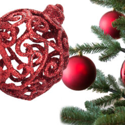 Punased jõulukuulid ja täht Soodukas.Com