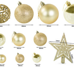 Kuldsed jõulukuulid komplektis Soodukas.Com