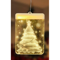 Witraż led 3d na okno ozdoba lampki świąteczne