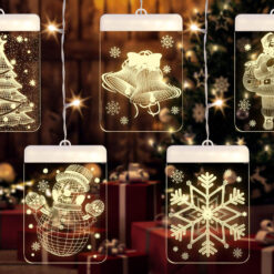 Witraż led 3d na okno ozdoba lampki świąteczne Soodukas.Com