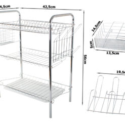 Kolmetasandiline nõudekuivatusrest Soodukas.Com