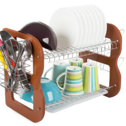 Kahekihiline puidust nõudekuivatusrest Soodukas.Com