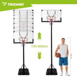 Reguleeritava kõrgusega teisaldatav korvpallikorv 135–305cm Soodukas.Com