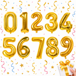 Numbriga õhupall 66cm - nr 8, kuldne Soodukas.Com