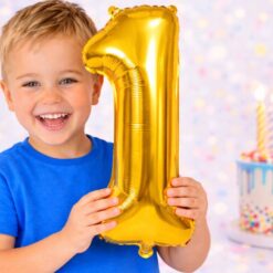 Alternative view of Numbriga õhupall 66cm - nr 1, kuldne