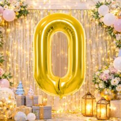 Alternative view of Numbriga õhupall 66cm - nr 0, kuldne