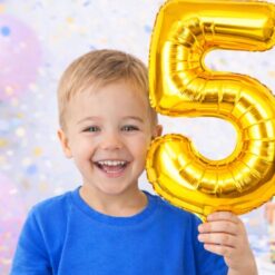 Alternative view of Numbriga õhupall 66cm - nr 5, kuldne