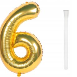 Numbriga õhupall 66cm - nr 6, kuldne Soodukas.Com