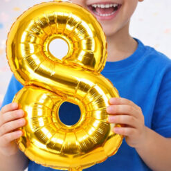 Alternative view of Numbriga õhupall 66cm - nr 8, kuldne