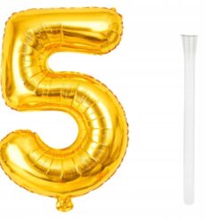 Numbriga õhupall 66cm - nr 5, kuldne Soodukas.Com
