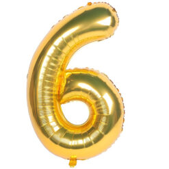 Numbriga õhupall 66cm - nr 6, kuldne Soodukas.Com