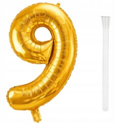 Numbriga õhupall 66cm - nr 9, kuldne Soodukas.Com