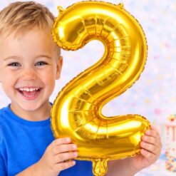 Alternative view of Numbriga õhupall 66cm - nr 2, kuldne