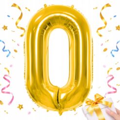 Numbriga õhupall 66cm - nr 0, kuldne