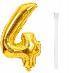 Numbriga õhupall 66cm - nr 4, kuldne Soodukas.Com