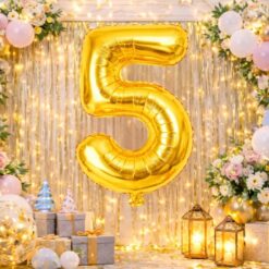 Numbriga õhupall 66cm - nr 5, kuldne Soodukas.Com