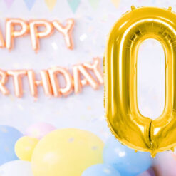 Numbriga õhupall 66cm - nr 0, kuldne Soodukas.Com