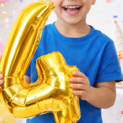 Numbriga õhupall 66cm - nr 4, kuldne Soodukas.Com