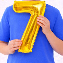 Alternative view of Numbriga õhupall 66cm - nr 7, kuldne