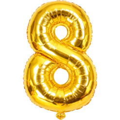 Numbriga õhupall 66cm - nr 8, kuldne Soodukas.Com