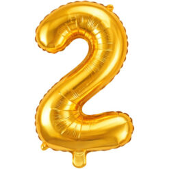 Numbriga õhupall 66cm - nr 2, kuldne Soodukas.Com