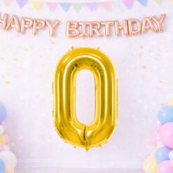 Numbriga õhupall 66cm - nr 0, kuldne Soodukas.Com