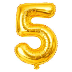 Numbriga õhupall 66cm - nr 5, kuldne Soodukas.Com