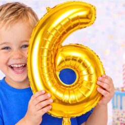 Alternative view of Numbriga õhupall 66cm - nr 6, kuldne