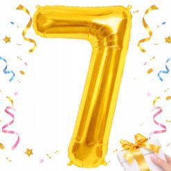 Numbriga õhupall 66cm - nr 7, kuldne