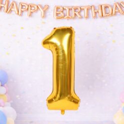 Numbriga õhupall 66cm - nr 1, kuldne Soodukas.Com