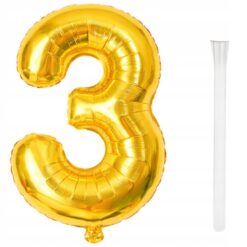 Numbriga õhupall 66cm - nr 3, kuldne Soodukas.Com