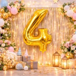 Alternative view of Numbriga õhupall 66cm - nr 4, kuldne