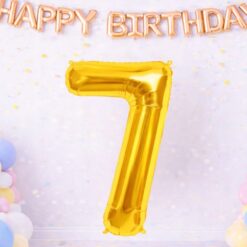 Numbriga õhupall 66cm - nr 7, kuldne Soodukas.Com