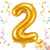 Numbriga õhupall 66cm - nr 2, kuldne Soodukas.Com